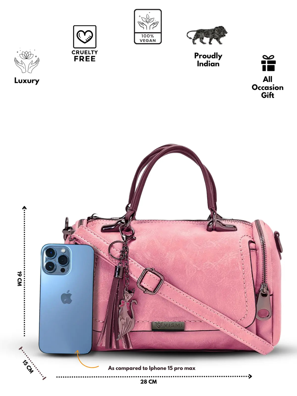 Timeless Mystique Satchel Handbag - Blush Pink