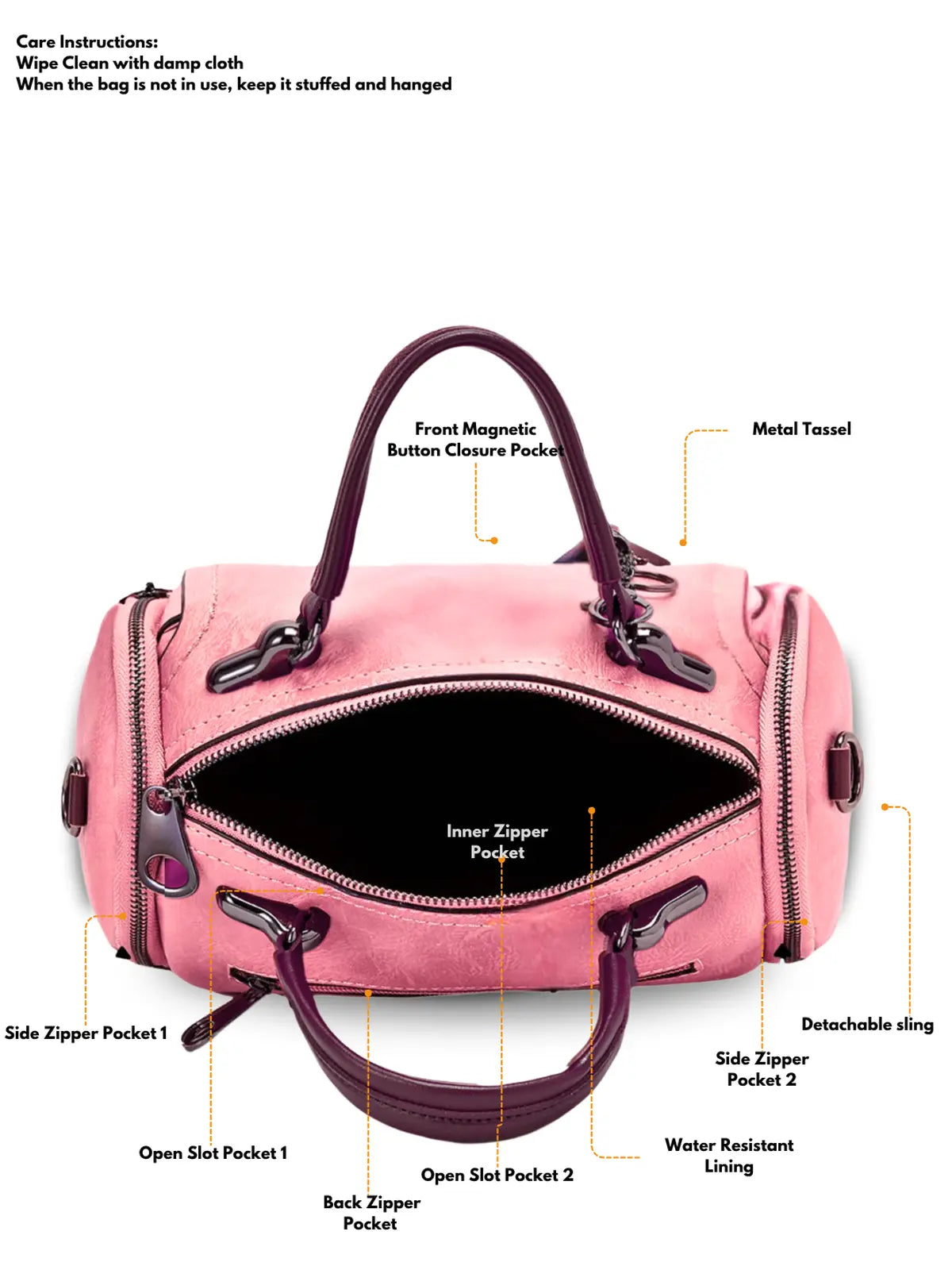 Timeless Mystique Satchel Handbag - Blush Pink