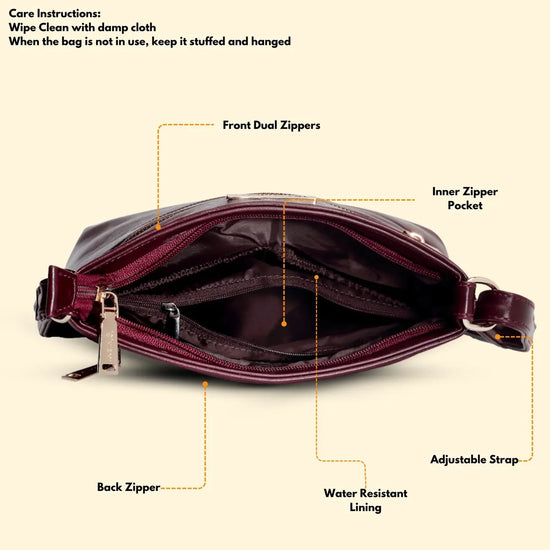 Timeless Versa Women's Sling Bag - Wine