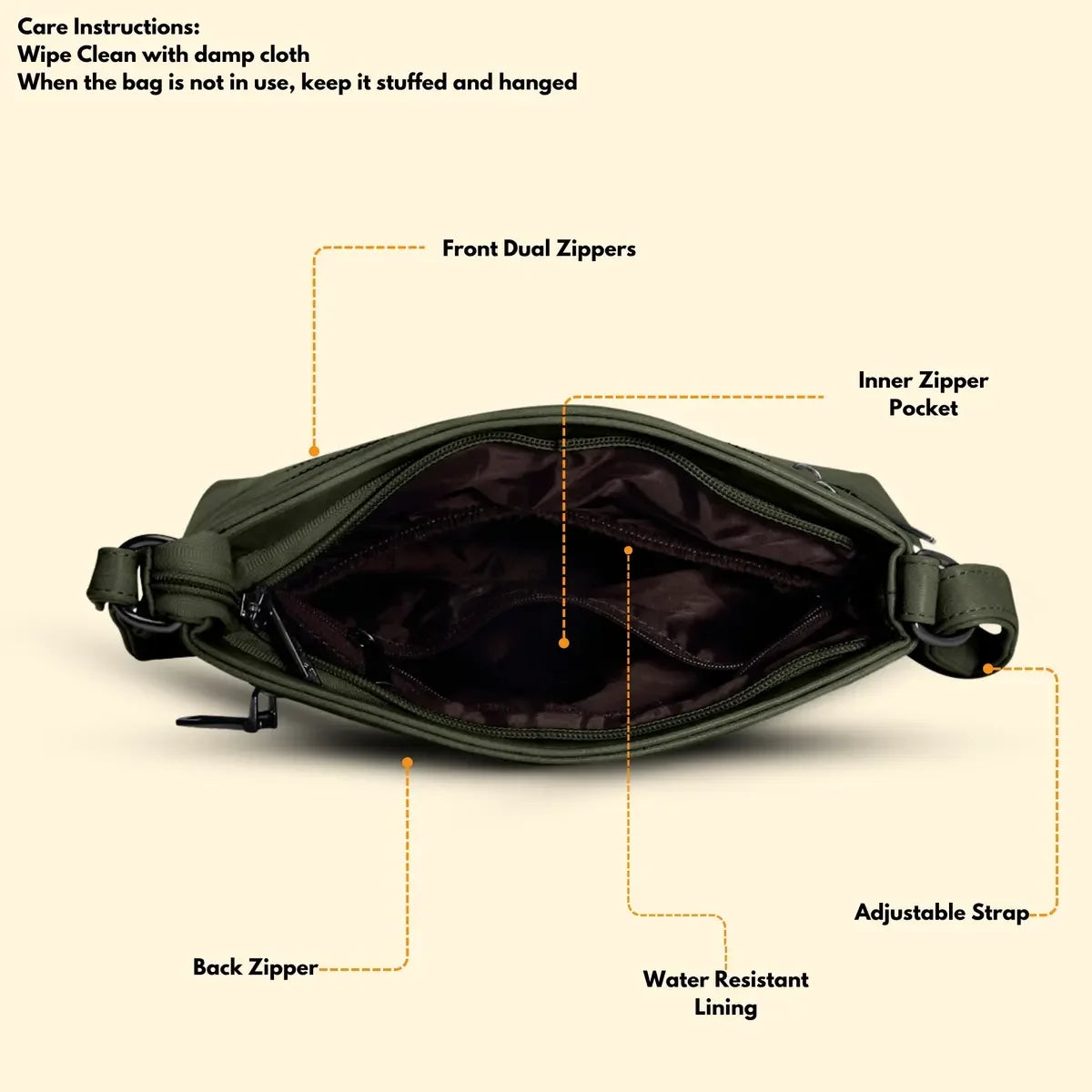 Timeless Versa Women's Sling Bag Olive Green – Vismiintrend