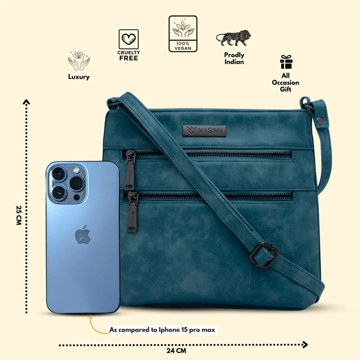 Timeless Versa Women's Sling Bag Teal Blue – Vismiintrend