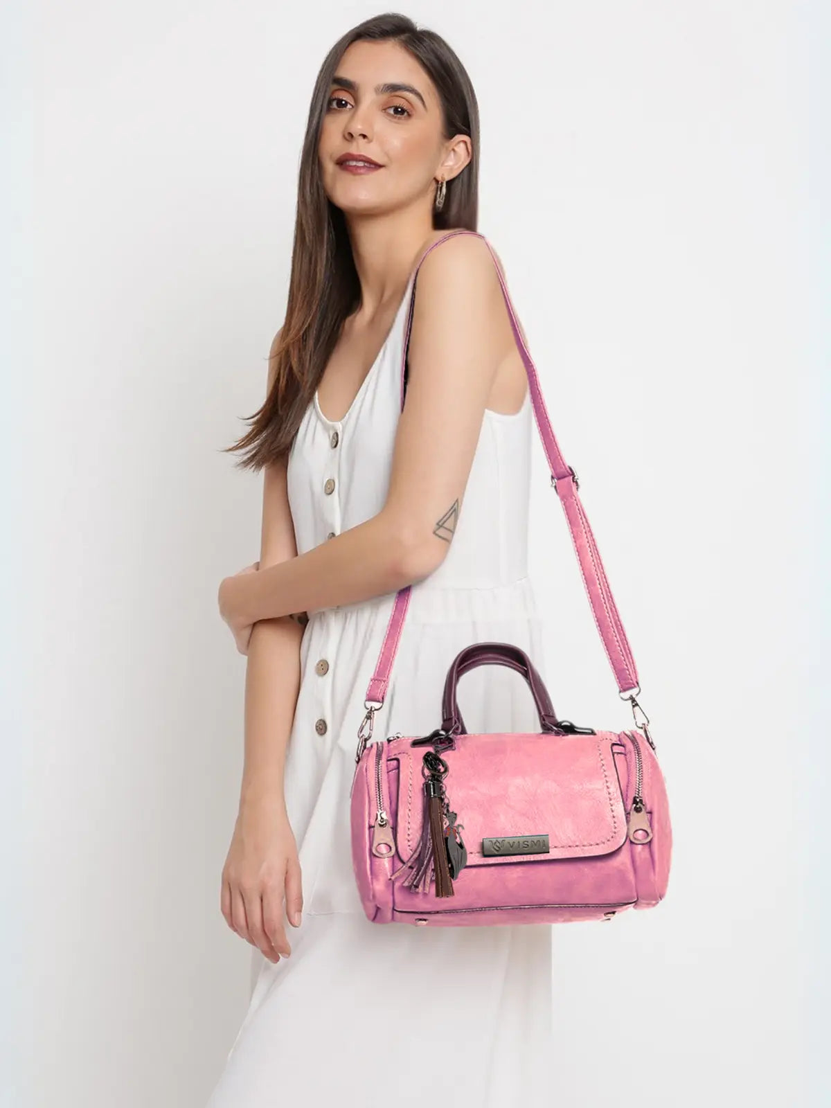 Timeless Mystique Satchel Handbag - Blush Pink