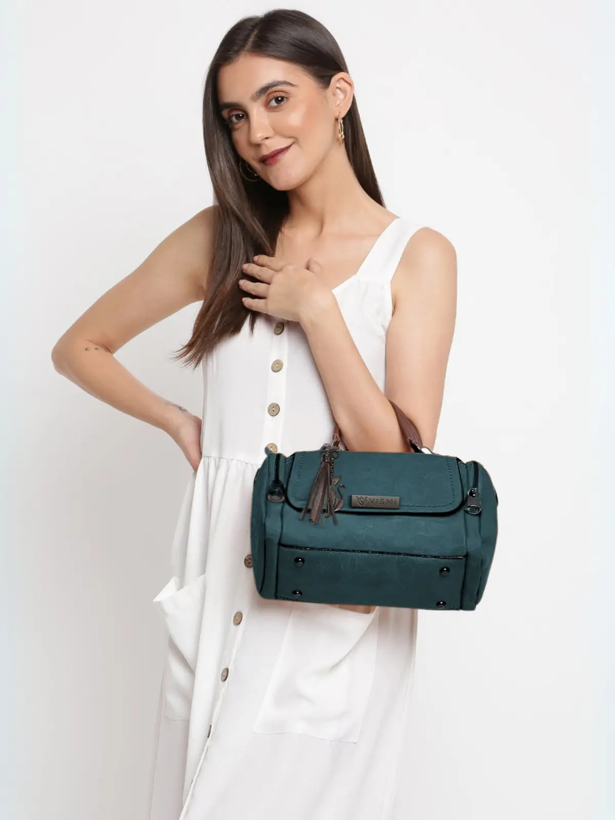 Timeless Mystique Satchel Handbag - Teal Blue