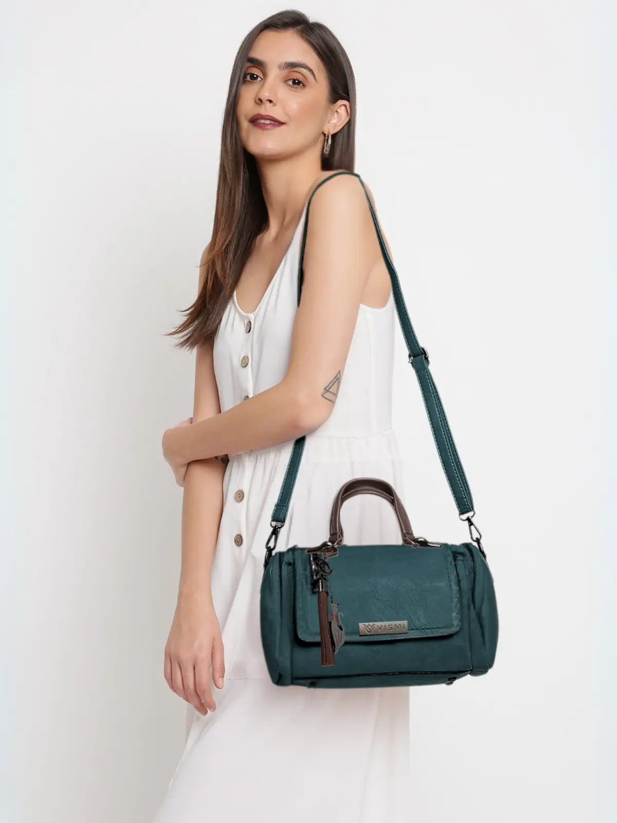Timeless Mystique Satchel Handbag - Teal Blue