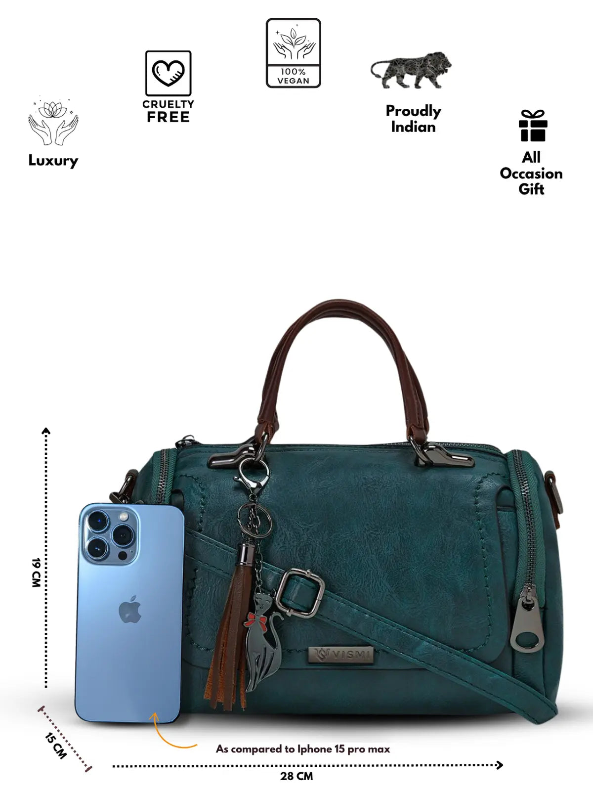 Timeless Mystique Satchel Handbag - Teal Blue