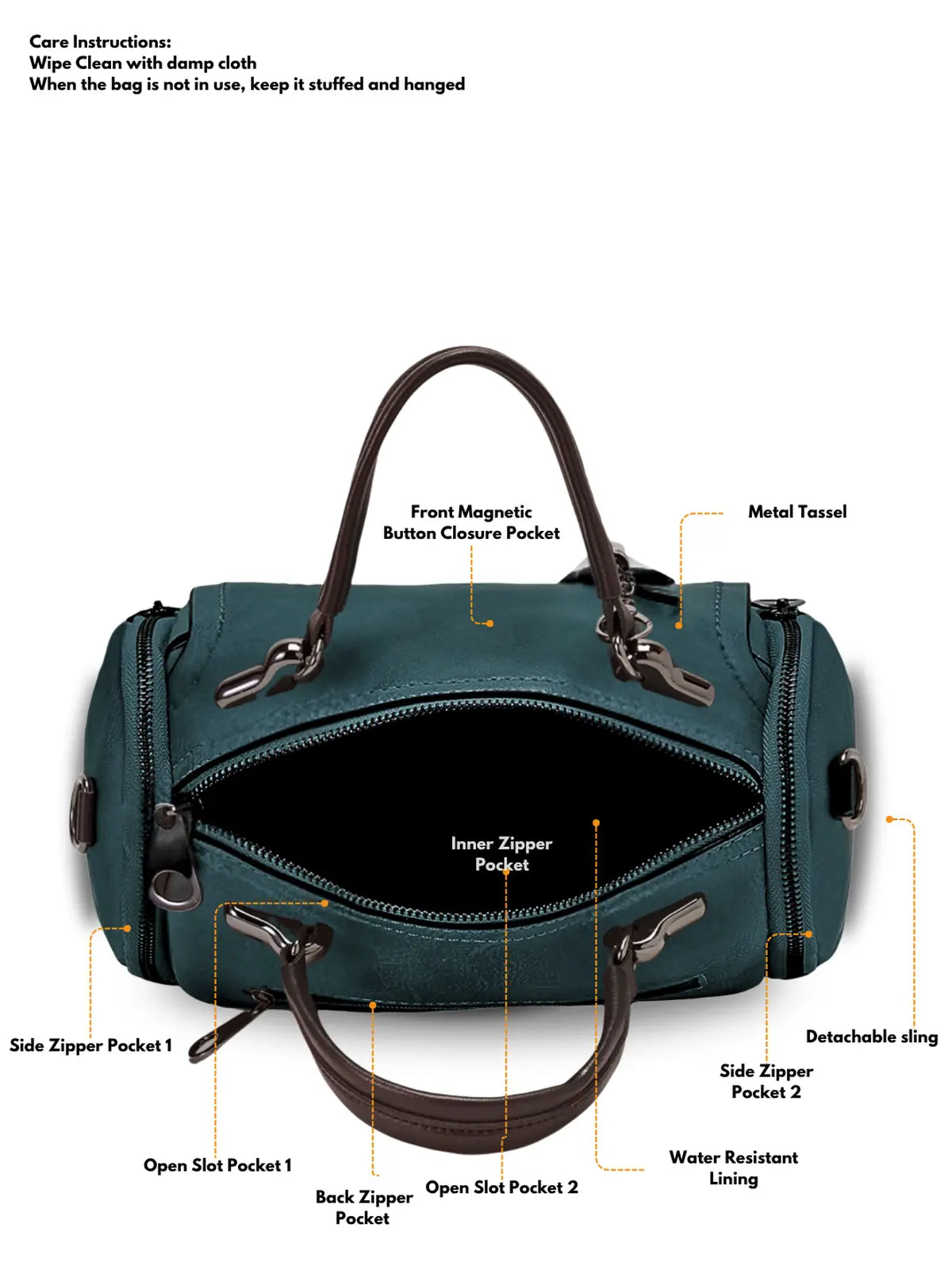 Timeless Mystique Satchel Handbag - Teal Blue