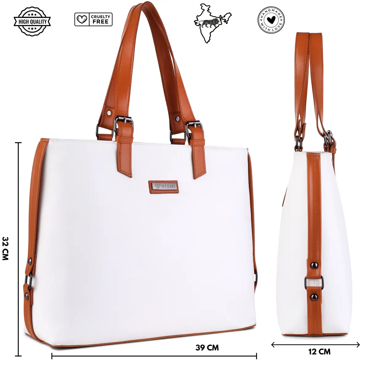 White-Leather-Look-Work-Tote-Bag-Timeless-Classic-Women’s-Shoulder-Bag