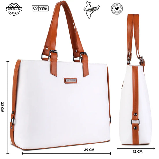 White-Leather-Look-Work-Tote-Bag-Timeless-Classic-Women’s-Shoulder-Bag