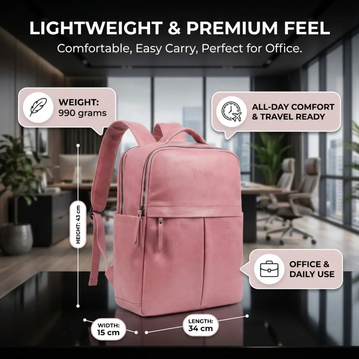 Timeless Voyager Laptop Backpack - Blush Pink