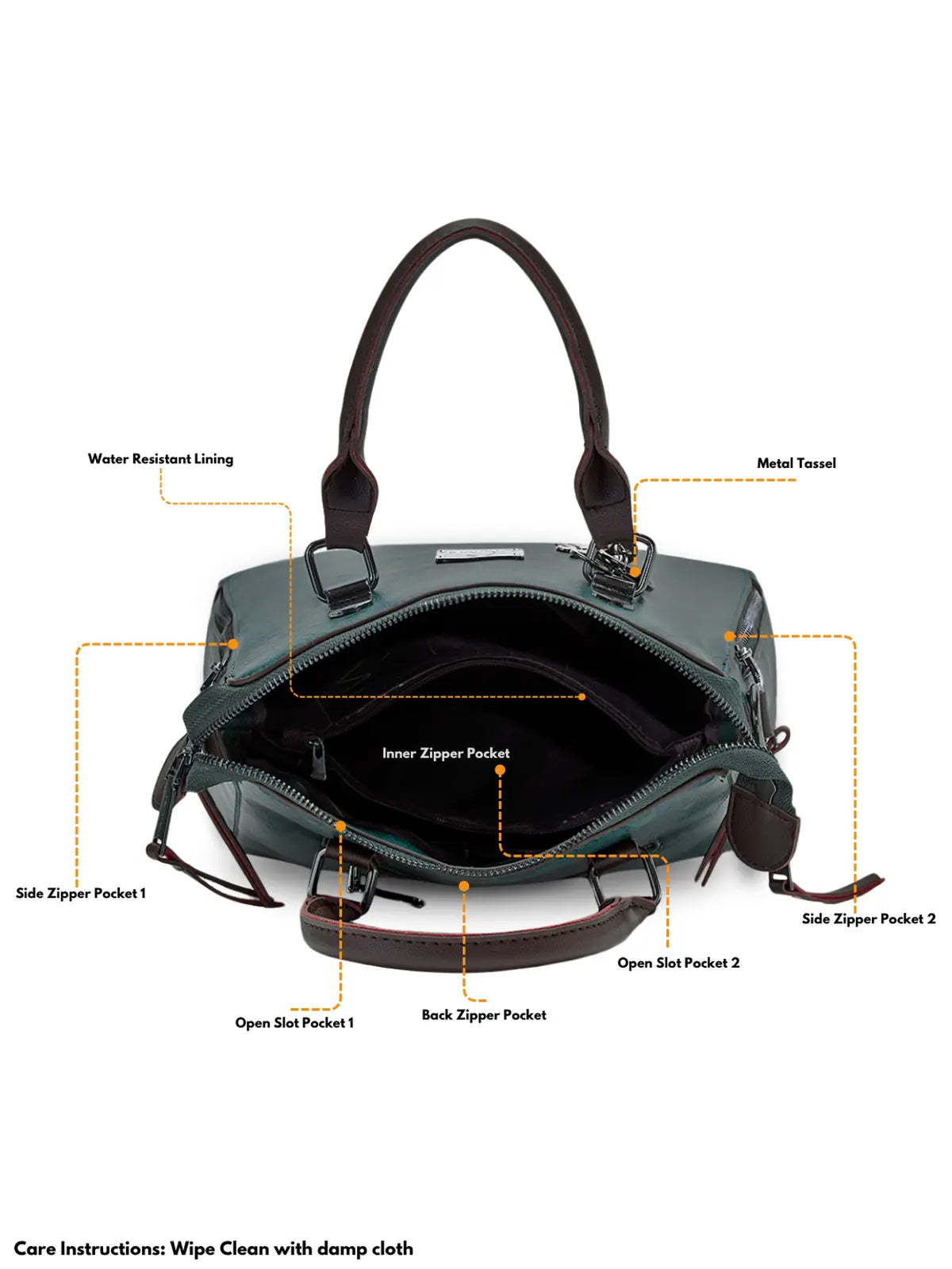 Timeless Elegance Satchel Handbag - Teal blue