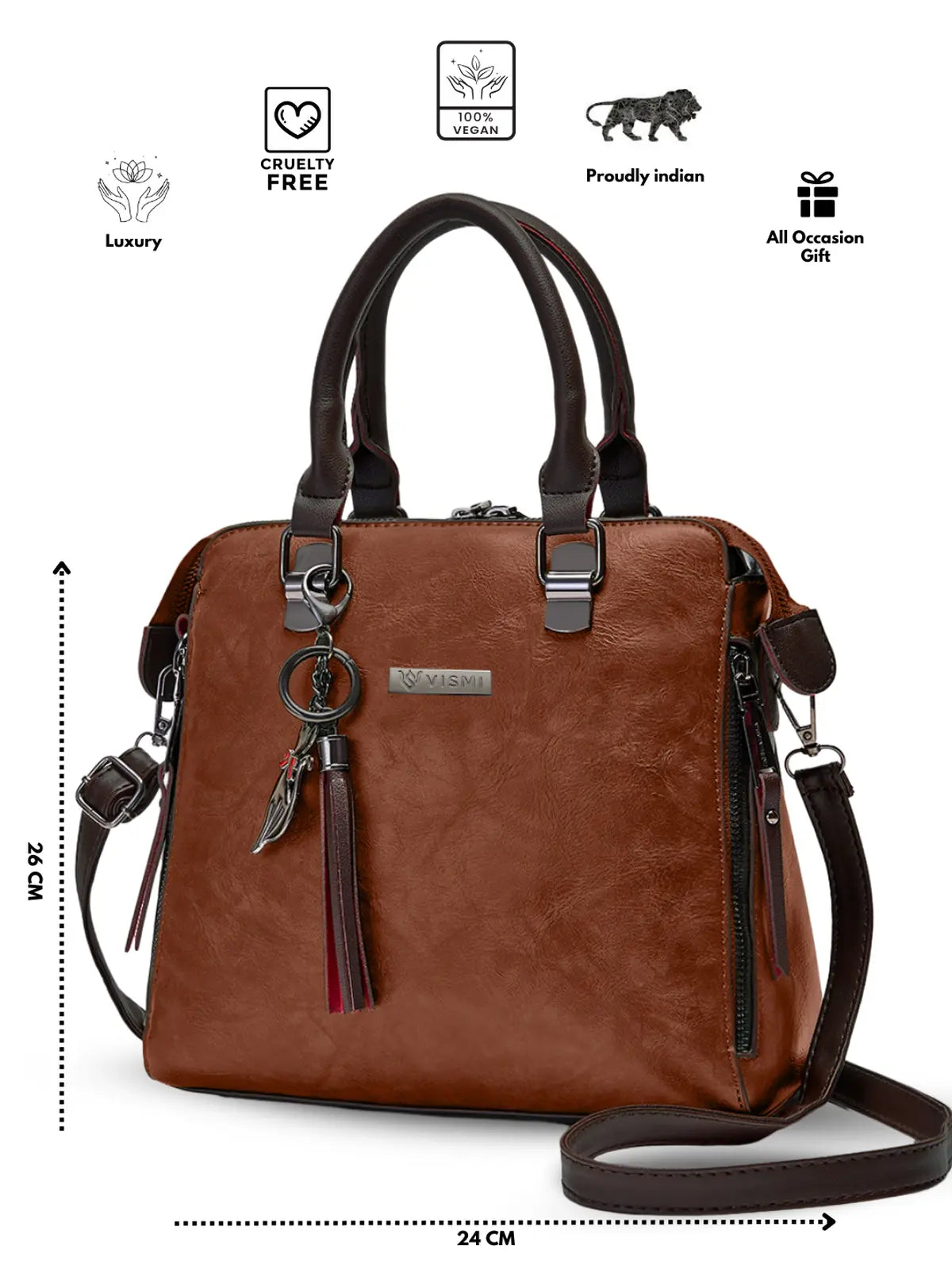 Timeless Elegance Satchel Handbag - Tan