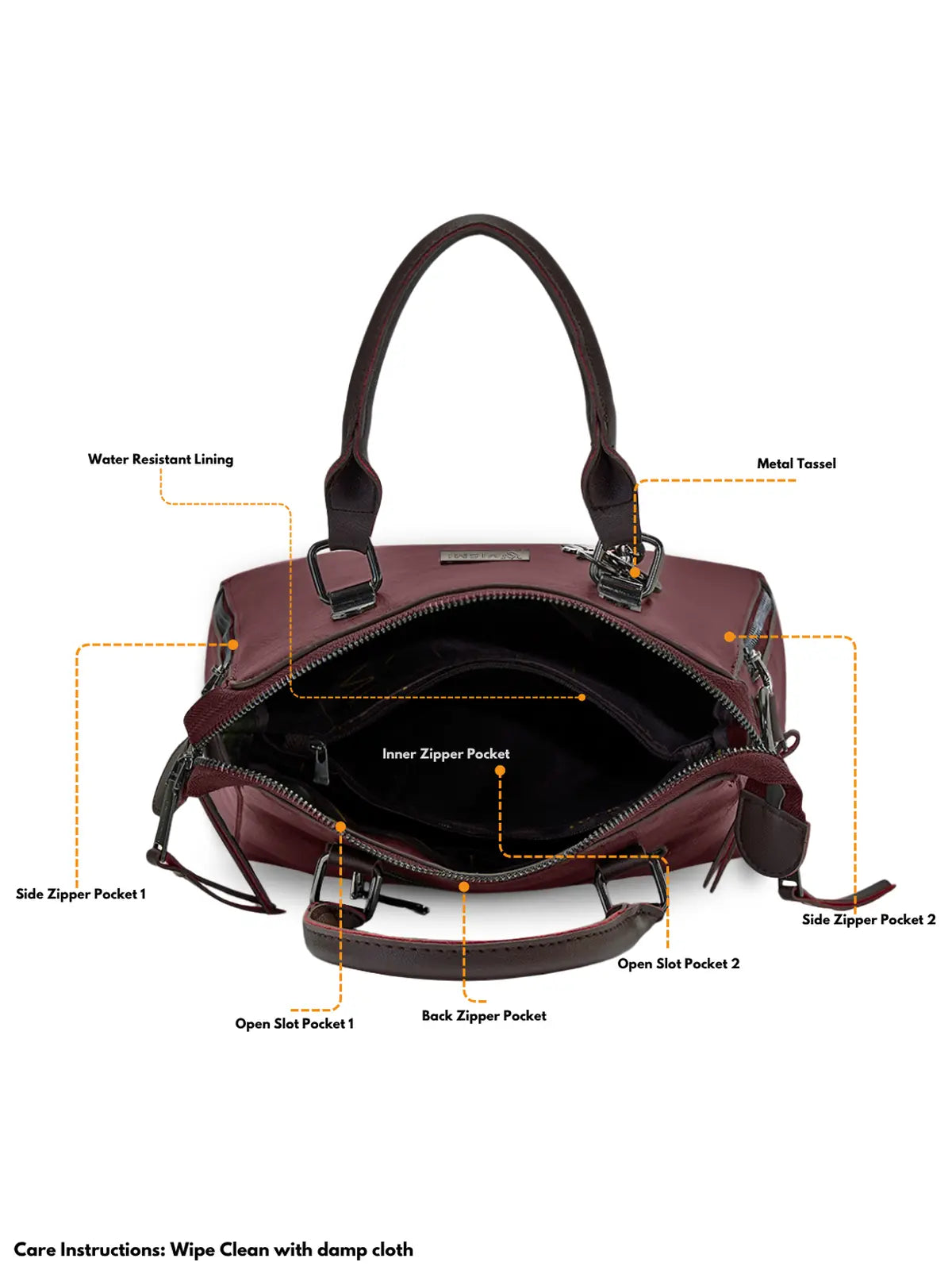 Timeless Elegance Satchel Handbag – Wine