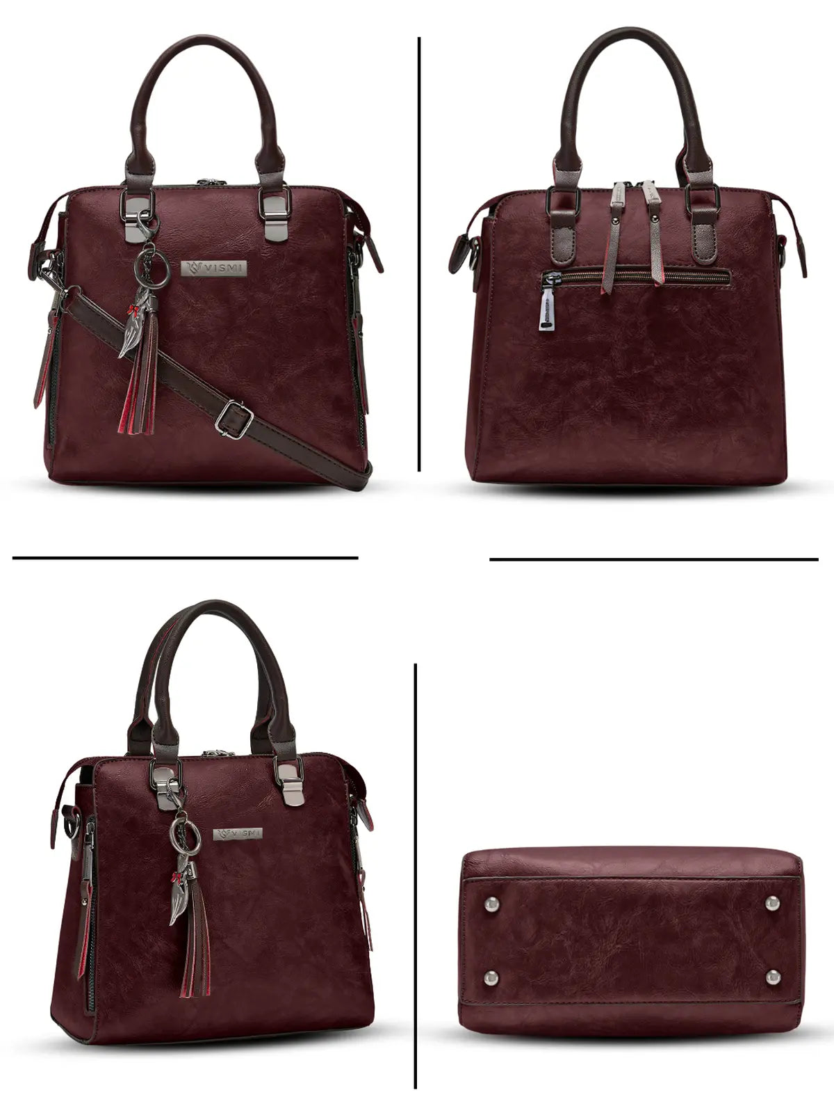 Timeless Elegance Satchel Handbag – Wine