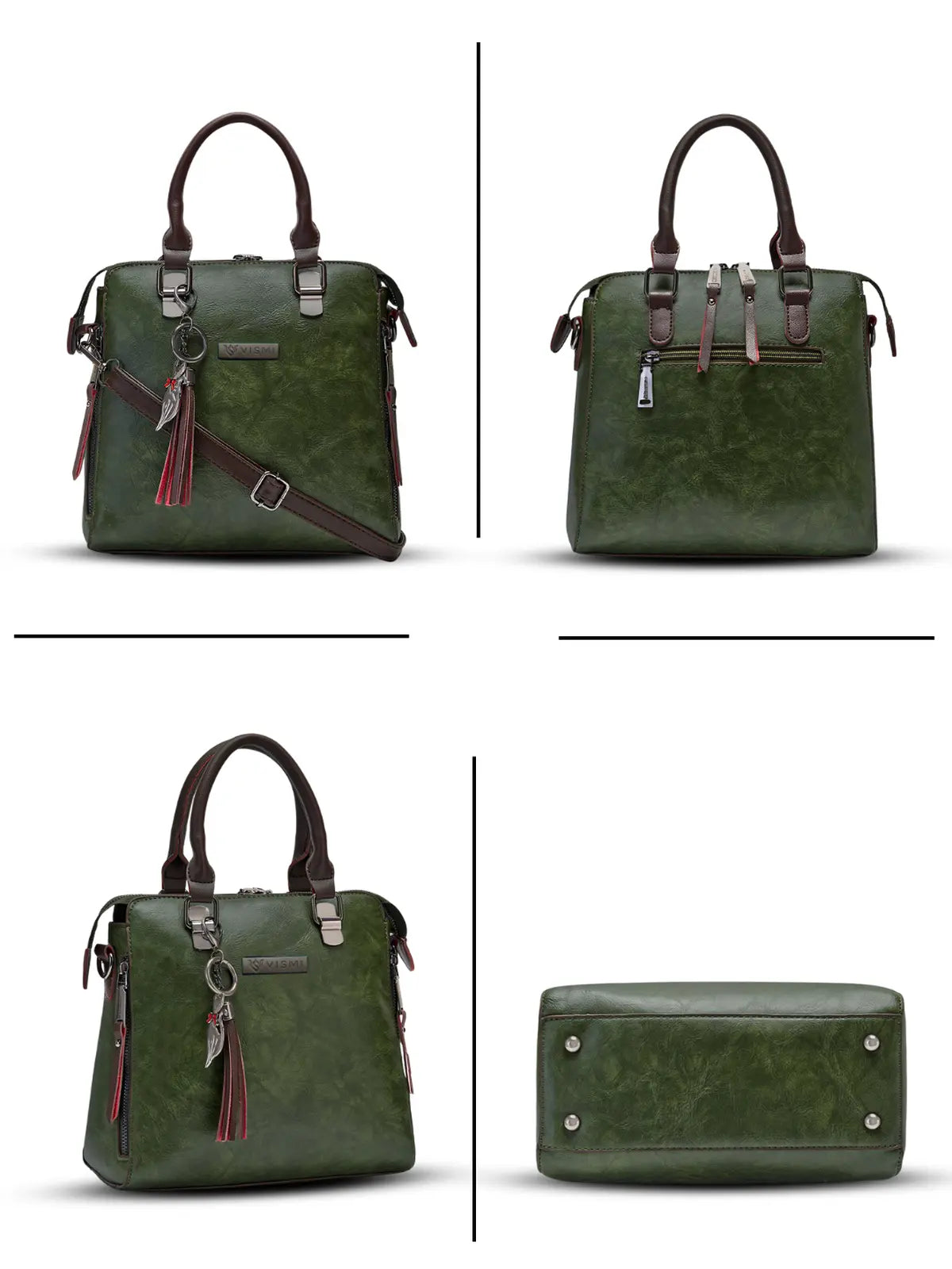 Timeless Elegance Satchel Handbag - Olive Green