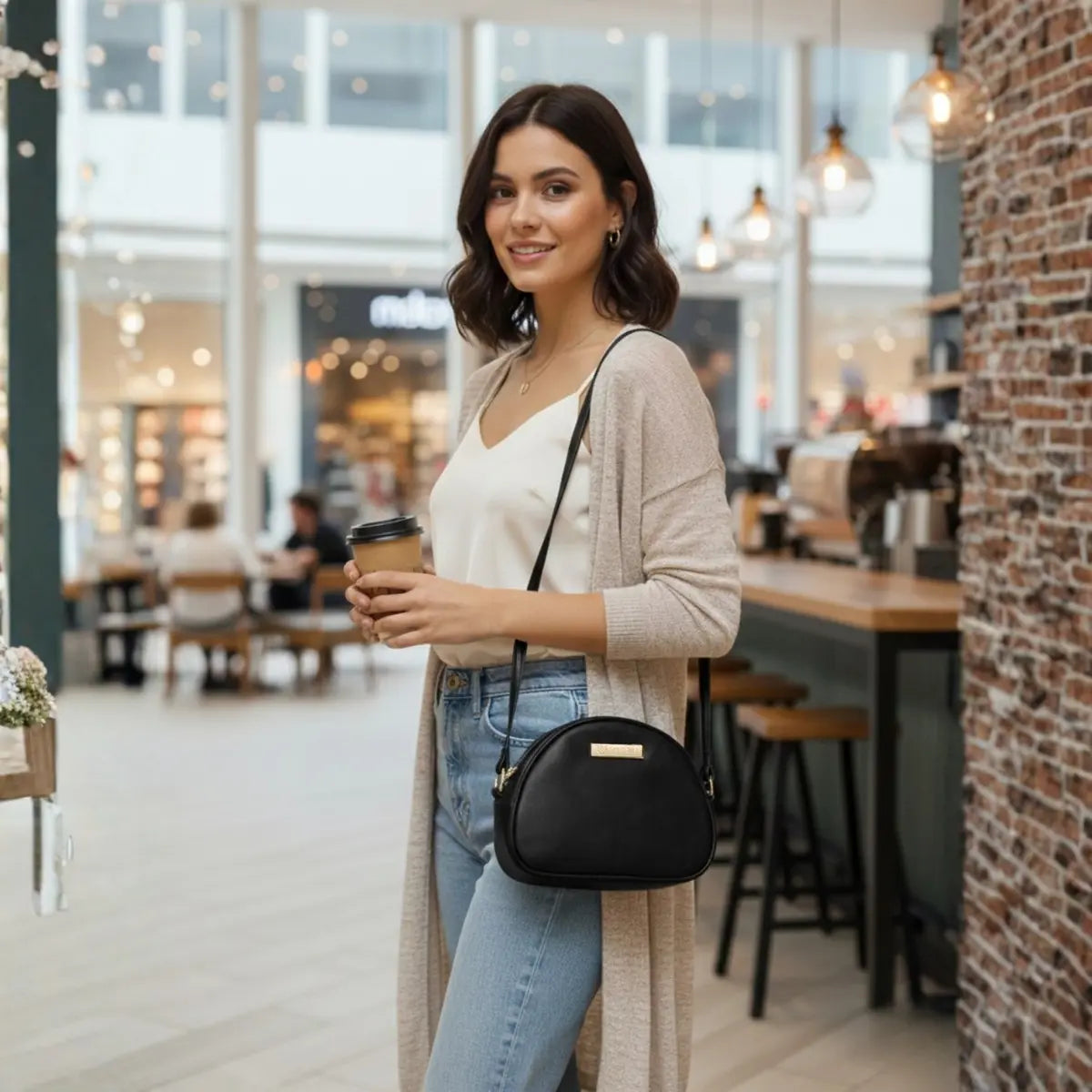 Timeless Chic Women's Sling Bag - Black