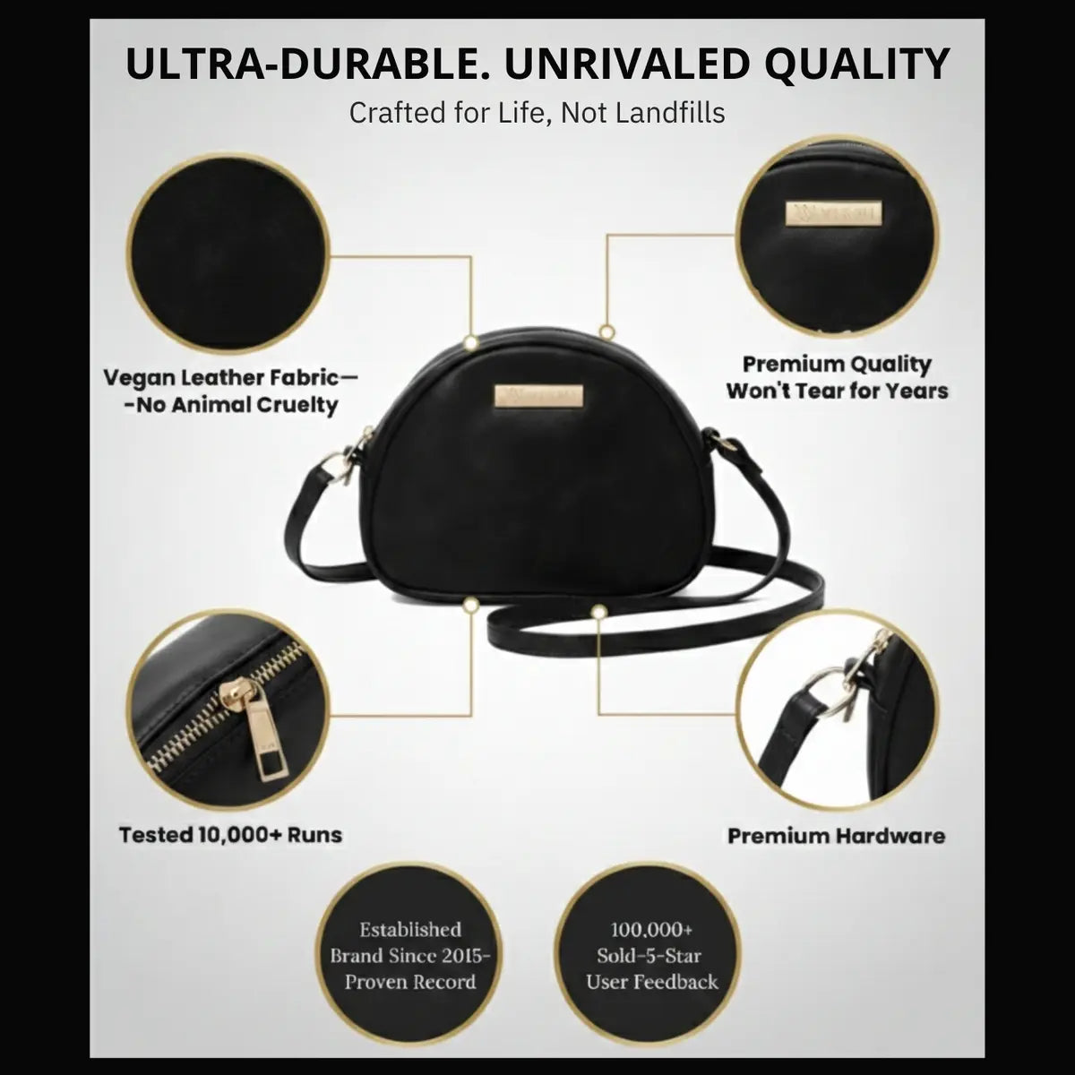 Timeless Chic Women's Sling Bag - Black