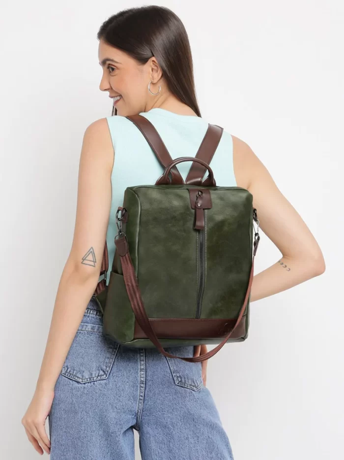 Vegan Leather Handbag Olive Green