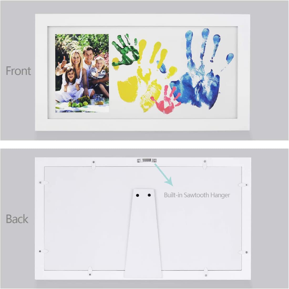 Pearhead Family Handprints Frame, Diy Keepsake Kit, Baby Shower Gifts